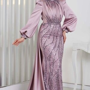 ModaZehrada Long Sleeve Modest Formal Dress HIJABI FRIENDLY